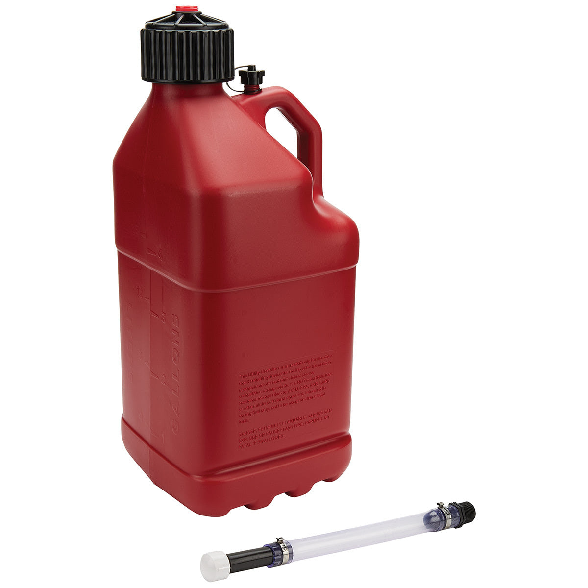 Utility Jug 5 Gal w/Filler Hose Red