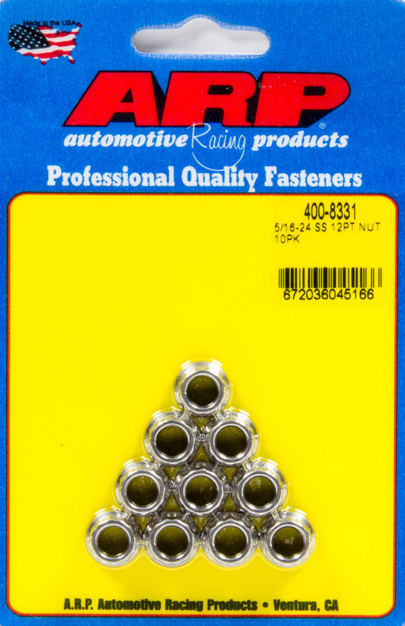 5/16-24 SS 12pt Nut Kit 10pk