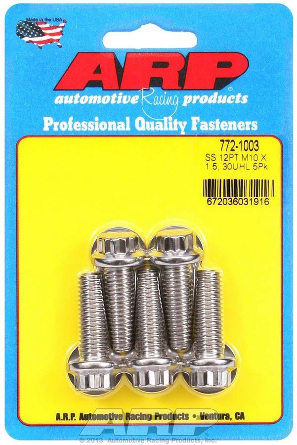 Bolt Kit - SS 12pt 5pk 10mm x 1.50 x 30mm