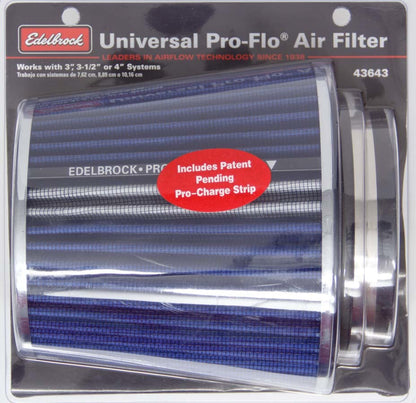 Pro-Flo Air Filter Cone 6.70 Tall Blue/Chrome