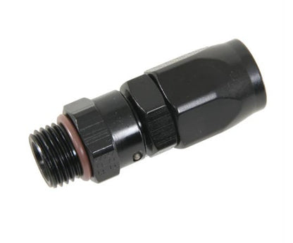 6an Str - 9/16-18 ORB Str Hose End - Black