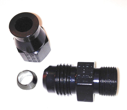 10AN Male to 5/8in Tube Adapter Fitting Black