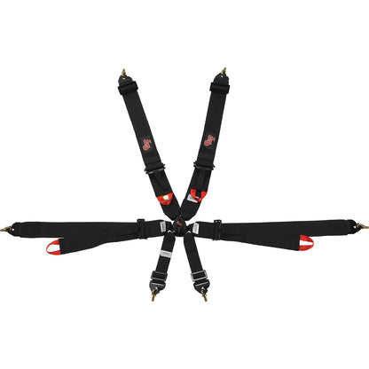 6pt Harness Camlock Indiv P/D Black FIA