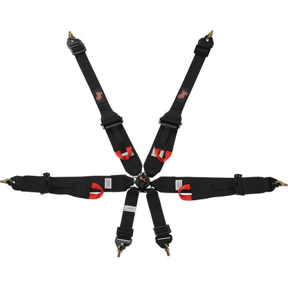 6pt Harness Camlock HNR Indiv P/U Black FIA