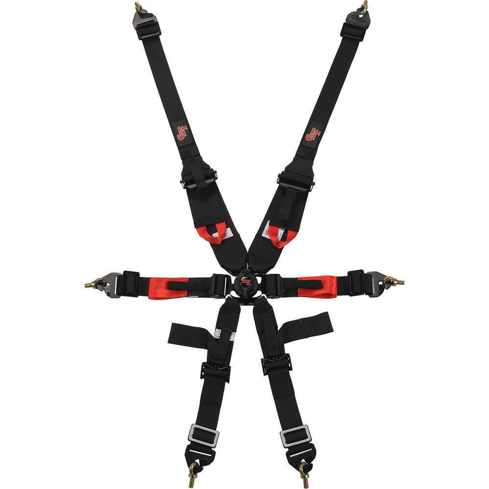 6pt Harness Camlock Indiv Black Euro FIA