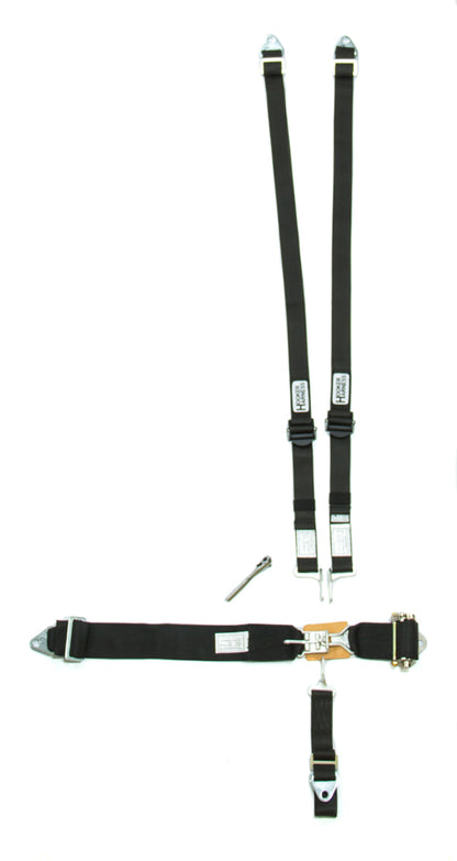 5-Pt Harness HANS Alum. LL Ratchet Adj Black