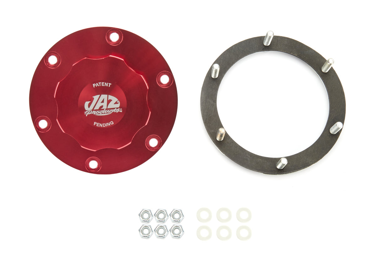 Billet Alm Threaded Cap Assembly 6-Bolt Red