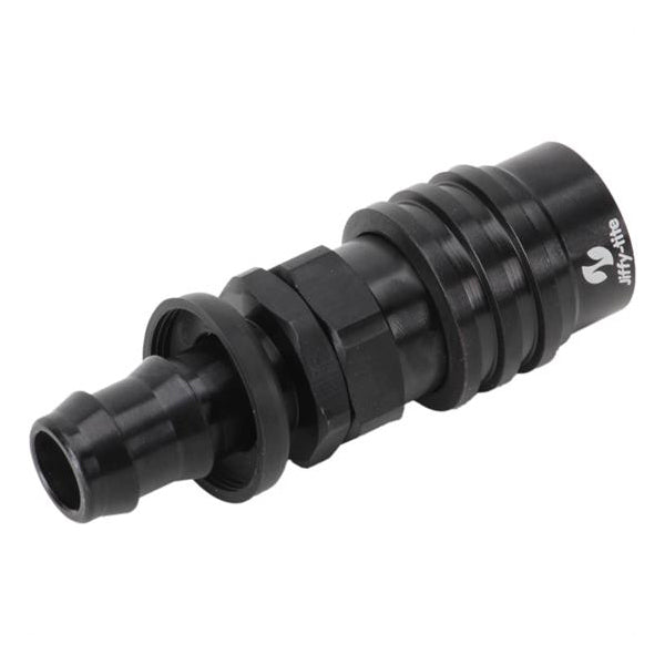 #8 AN Push Lock Hose End Valved Black