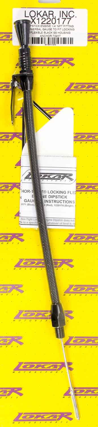 Locking Engine Dipstick Black Universal 1/4 NPT - Hidden Performance Racing