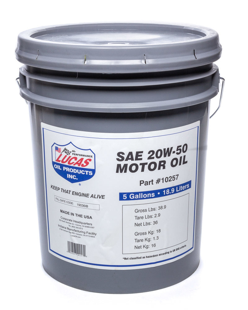 SAE 20W-50 Plus Motor Oi l/1x1/5 Gallon Pail