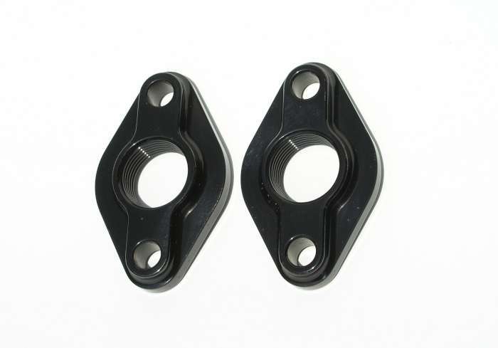 BBC Water Pump Port Adapters - Black 2pk