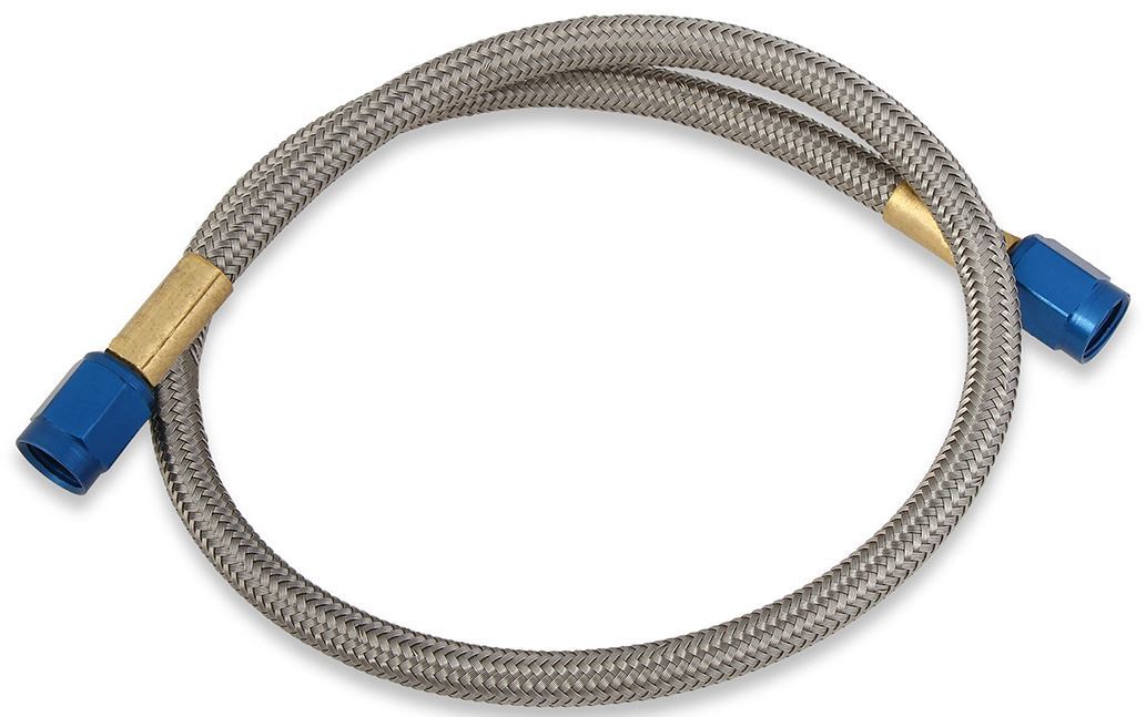 Braided Hose - 3an Blue Fittings 12in Long