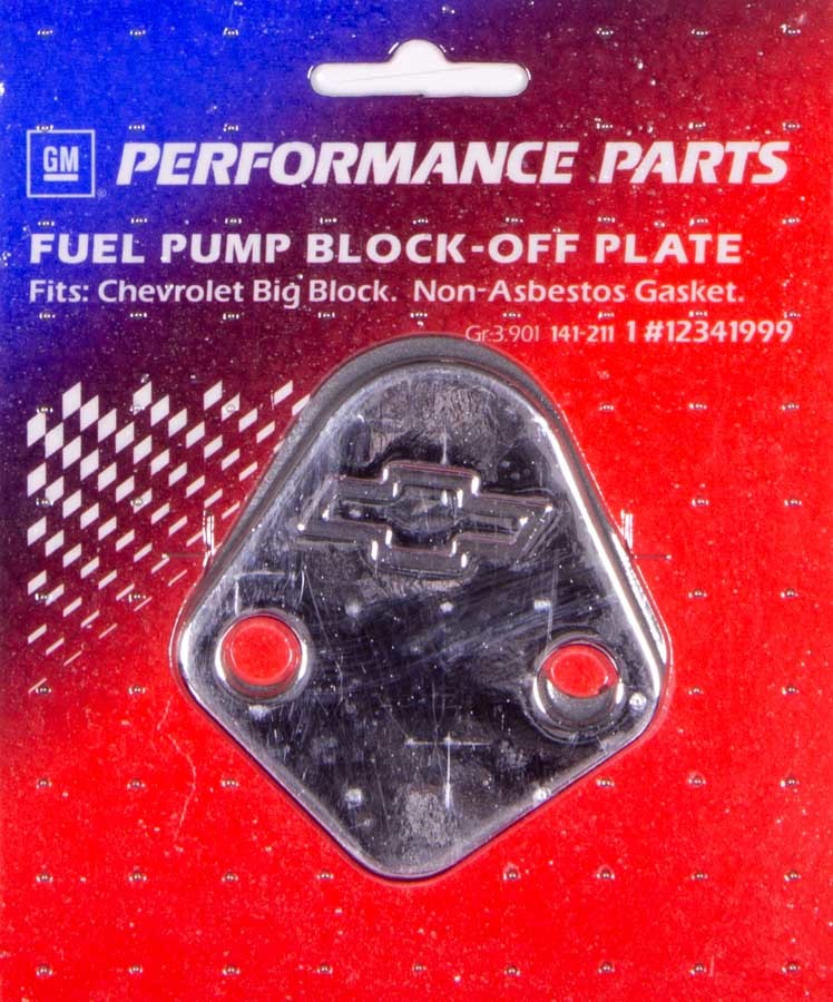 BBC Bowtie Fuel Pump Block Off Plate