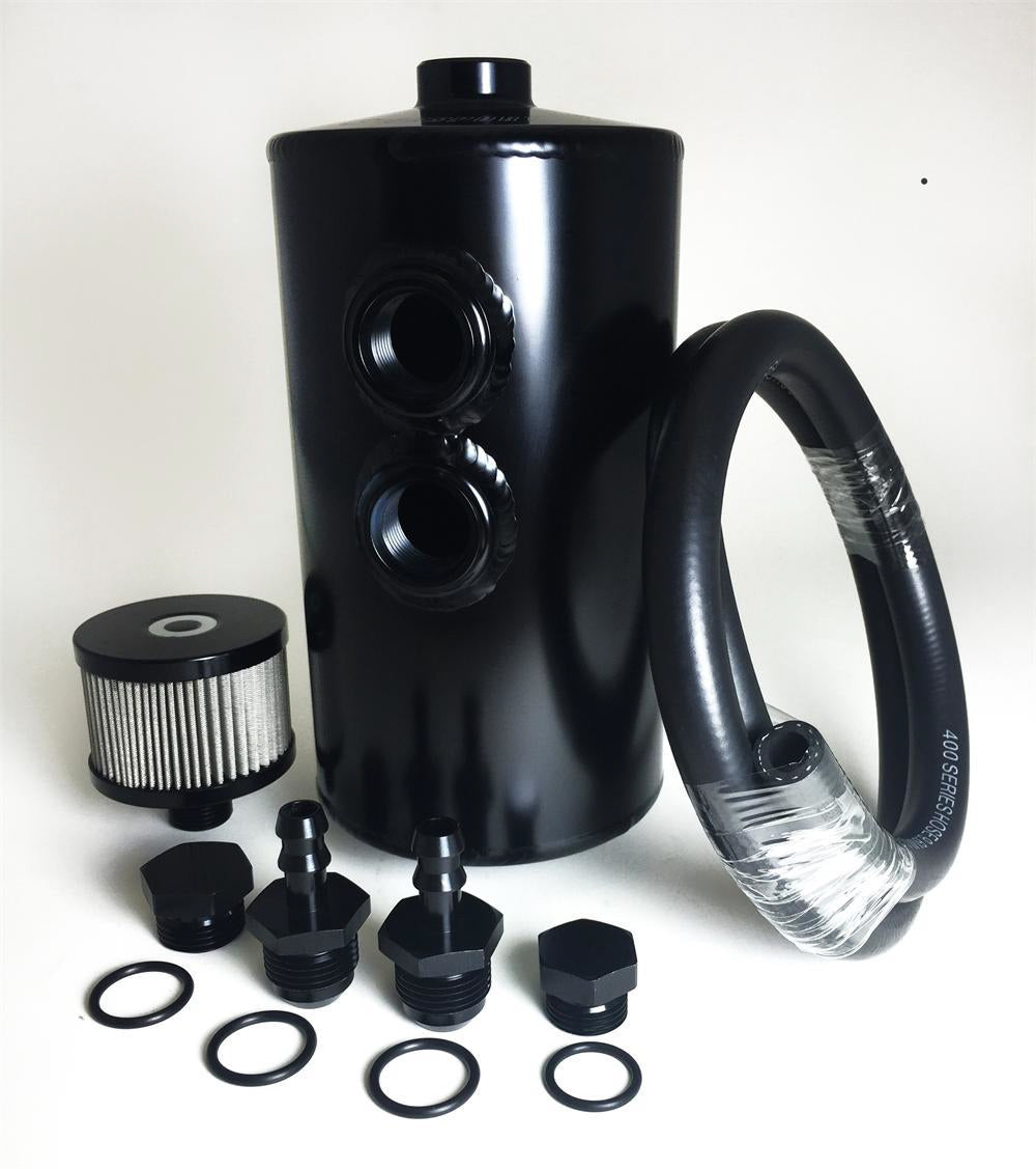 Catch Can Dual Inlet Black Aluminum -10an ORB