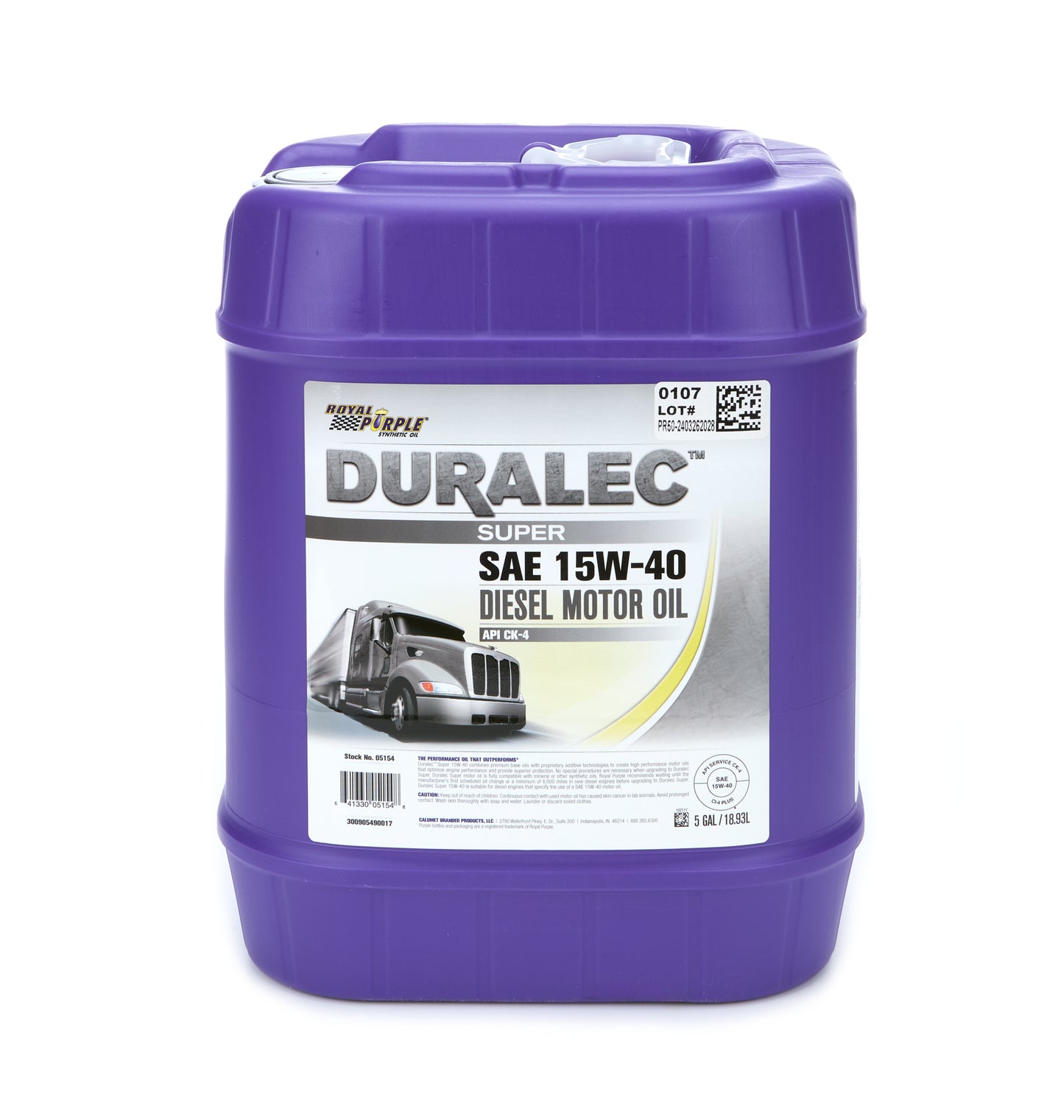 Synthetic Motor Oil 5Gal 15W40