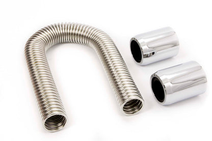 12in Stainless Hose Kit w/Chrome ends