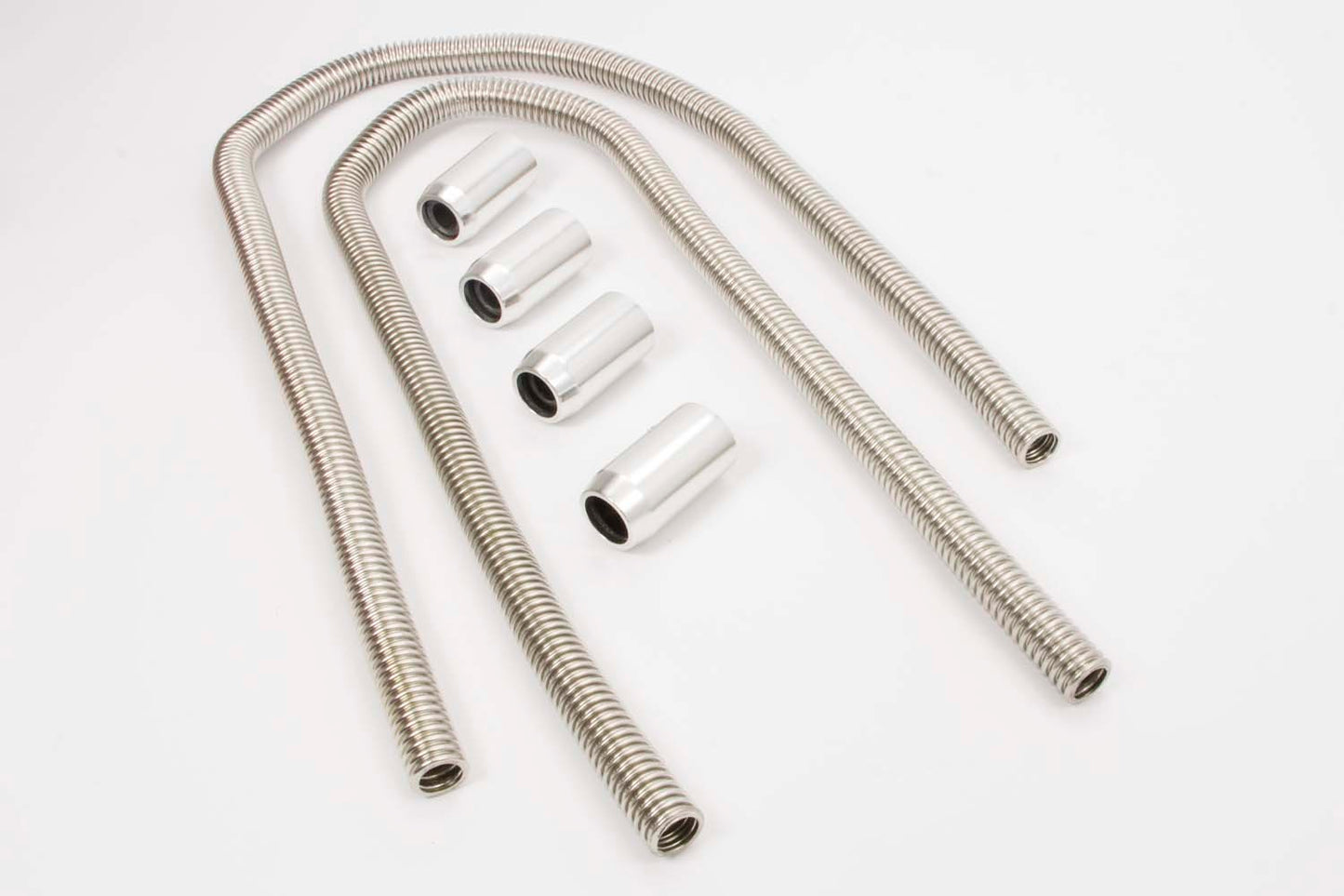 2-44in Stainless Heater Hose Kit w/Polished Ends