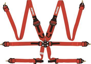 6pt Harness Camlock P/D HNR Red FIA