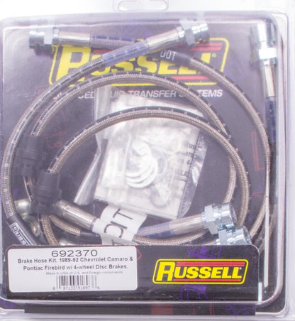 Front Brake Hose Kit 89-92 Camaro