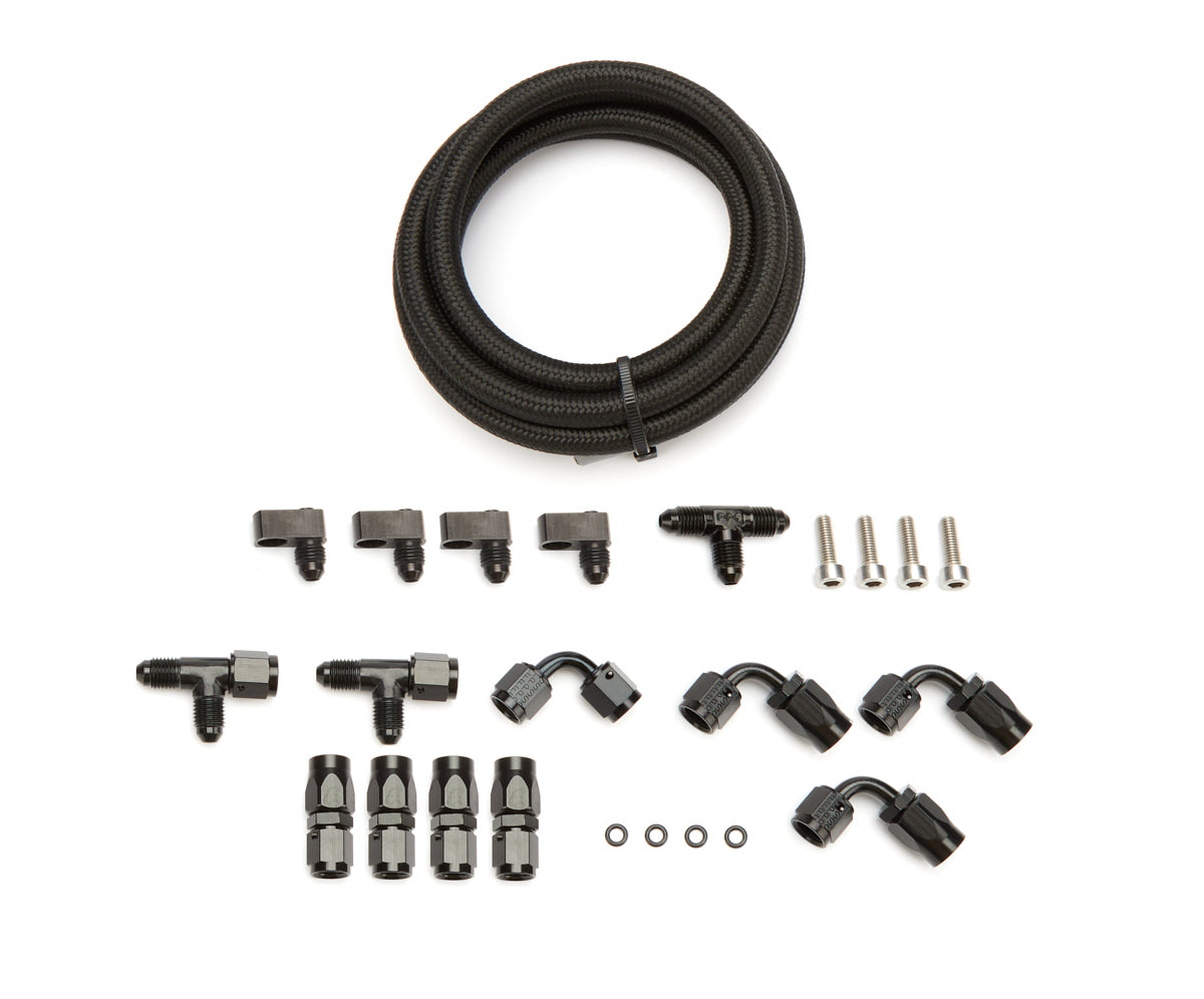 LS Steam Line Plumbing Kit Blk Nylon Braided