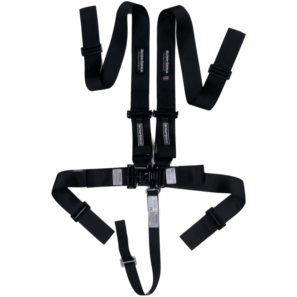 Harness 5pt Black Indiv Shoulder 3in Pull-Down