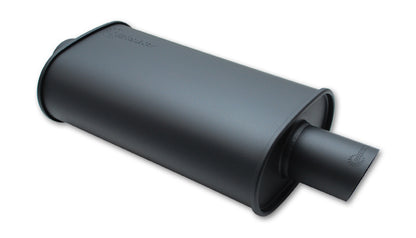 STREETPOWER FLAT BLACK O val Muffler 2.25in inlet