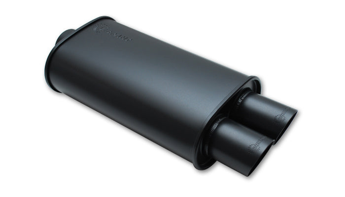 STREETPOWER FLAT BLACK O val Muffler w/Dual Tips