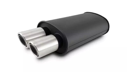 Streetpower Flat Black Oval Muffler 2.5in Inlet