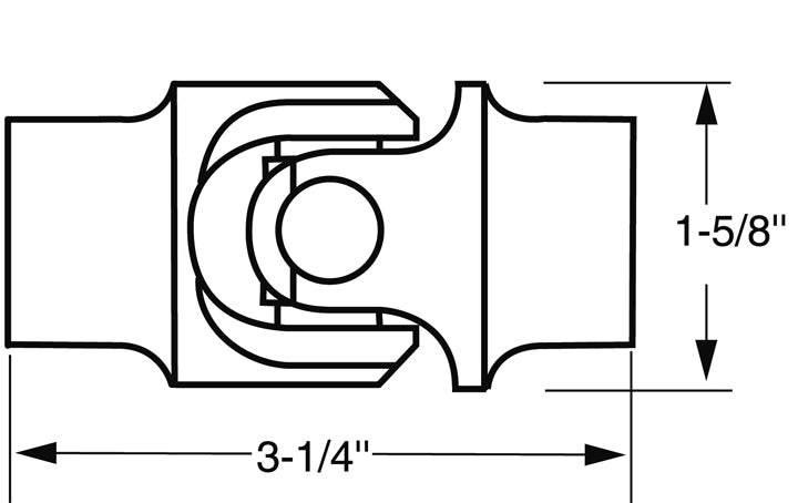 Steering Universal Joint; Steel; 1DD X 5/8-36 Chrysler