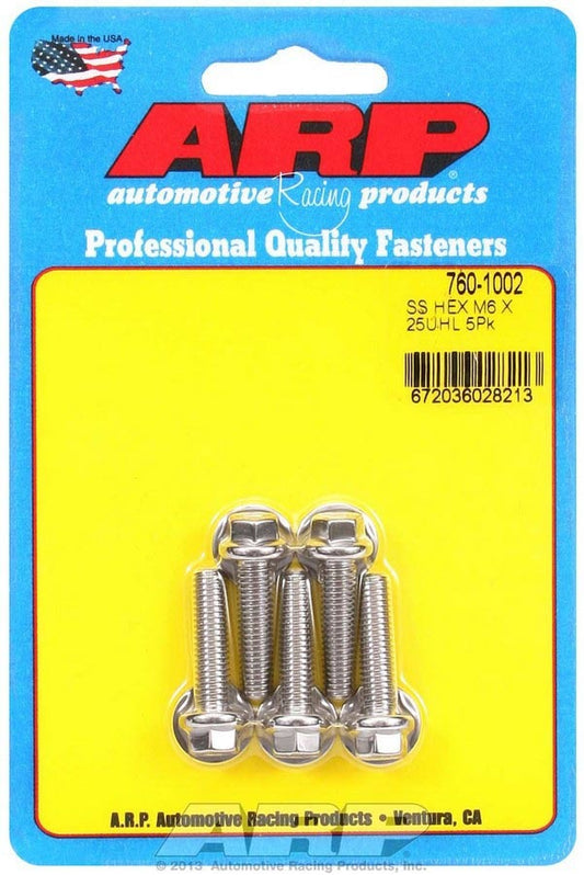 SS Bolt Kit - 6pt 5pk 6mm x 1.00 x 25mm