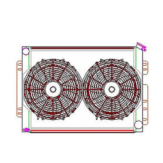 Radiator Combo Unit GM A & F Body w/o Trans Clr