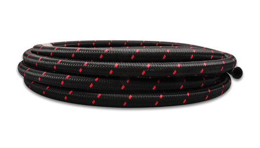 10ft Roll -10 Black Red Nylon Braided Flex Hose